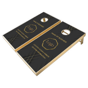 Black Gold Luxury Modern Minimal Cornhole Set