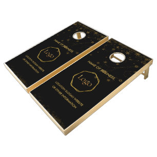 Black Gold Luxury Modern Minimal Cornhole Set