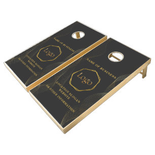 Black Gold Luxury Modern Minimal Cornhole Set