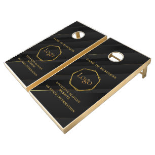 Black Gold Luxury Modern Minimal Cornhole Set