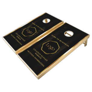 Black Gold Luxury Modern Minimal Cornhole Set
