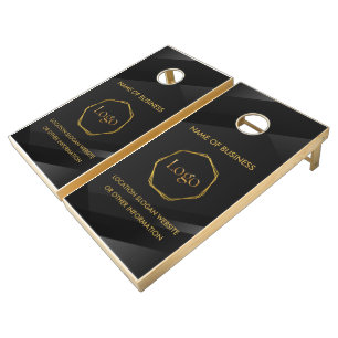 Black Gold Luxury Modern Minimal Cornhole Set