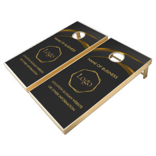 Black Gold Luxury Modern Minimal Cornhole Set