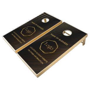 Black Gold Luxury Modern Minimal Cornhole Set