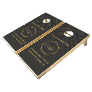 Black Gold Luxury Modern Minimal Cornhole Set