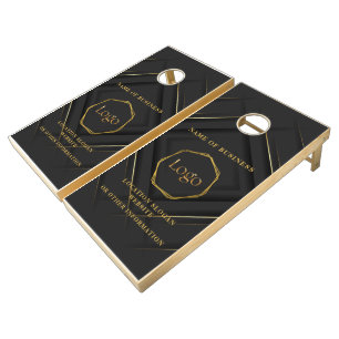 Black Gold Luxury Modern Minimal Cornhole Set