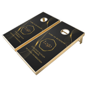 Black Gold Luxury Modern Minimal Cornhole Set