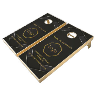 Black Gold Luxury Modern Minimal Cornhole Set
