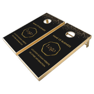 Black Gold Luxury Modern Minimal Cornhole Set