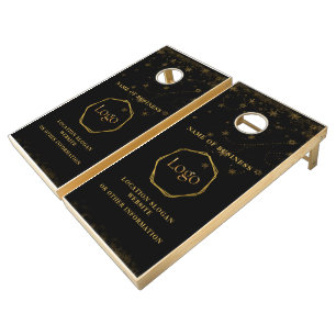 Black Gold Luxury Modern Minimal Cornhole Set