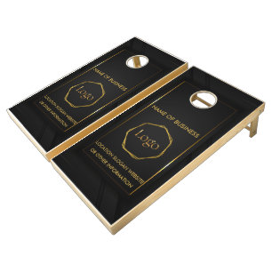 Black Gold Luxury Modern Minimal Cornhole Set