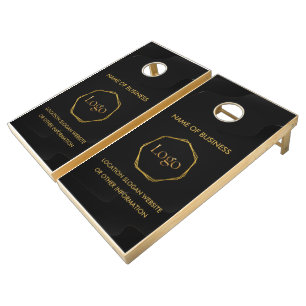 Black Gold Luxury Modern Minimal Cornhole Set
