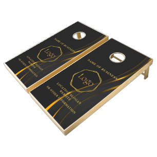 Black Gold Luxury Modern Minimal Cornhole Set
