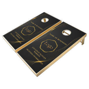 Black Gold Luxury Modern Minimal Cornhole Set