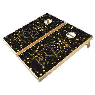 Black Gold Luxury Modern Minimal Cornhole Set