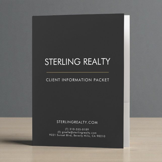 Black Gold Luxury Real Estate Client Information Pocket Folder (Creator Uploaded)