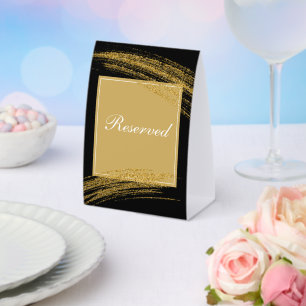 Black Gold Luxury Reserved Paper Table Tent