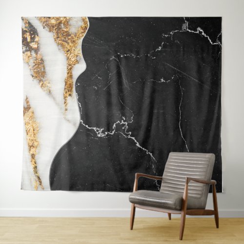 Black gold Mable pattern Tapestry