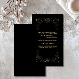 Black Gold Magical Apothecary Candle Business Card