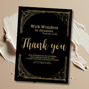 Black Gold Magical Apothecary Candle Thank You Card