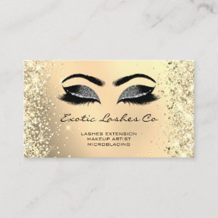 Black Gold Makeup Glitter Lashes Custom Logo QR Business Card
