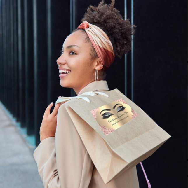 Black Gold Makeup Glitter Lashes Packaging Rectangular Sticker (Black Gold Makeup Glitter Lashes Packaging Rectangular Sticker)