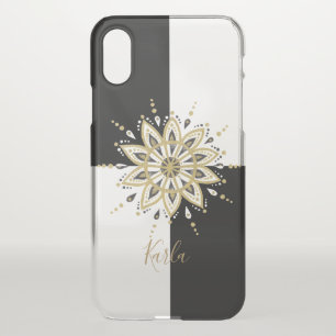 Black & Gold Mandala Geometric Background iPhone X Case