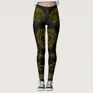 Black/Gold Mandala Leggings