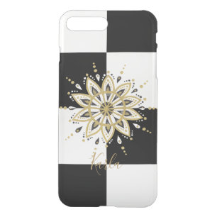 Black & Gold Mandala On Geometric Background iPhone 8 Plus/7 Plus Case