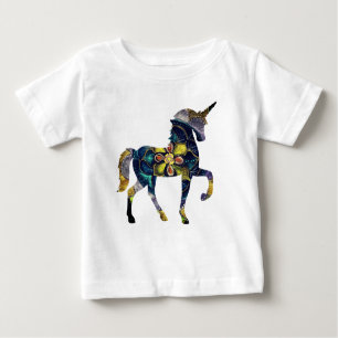 Black & Gold Mandala Unicorn Art Baby T-Shirt