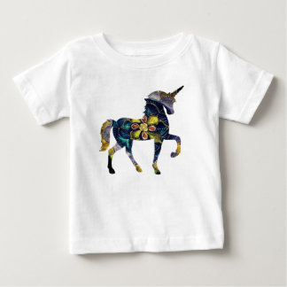 Black &  Gold Mandala Unicorn  Art Baby T-Shirt