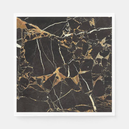 Black Gold Marble _ ADD Text if desired Paper Napkins