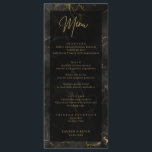 Black gold marble agate Wedding Menu Card<br><div class="desc">Designed to coordinate with our Black Agate Collection,  this menu card features gorgeous black agate marble texture background with classic text. For more advanced customisation of this design,  e.g. changing layout,  font or text size please click the "CUSTOMIZE" button above. Please contact me for any questions!</div>