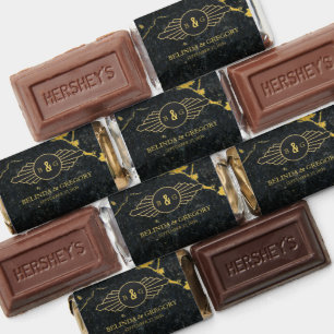 Black Gold Marble Art Deco Wedding Hershey's Miniatures