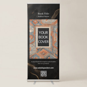 Black Gold Marble Author Book Launch Display Retractable Banner