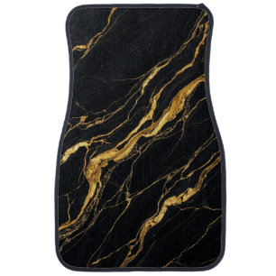 Black Gold Marble Bold Modern Car Interior Style Floor Mat