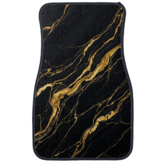 Black Gold Marble Bold Modern Car Interior Style Floor Mat
