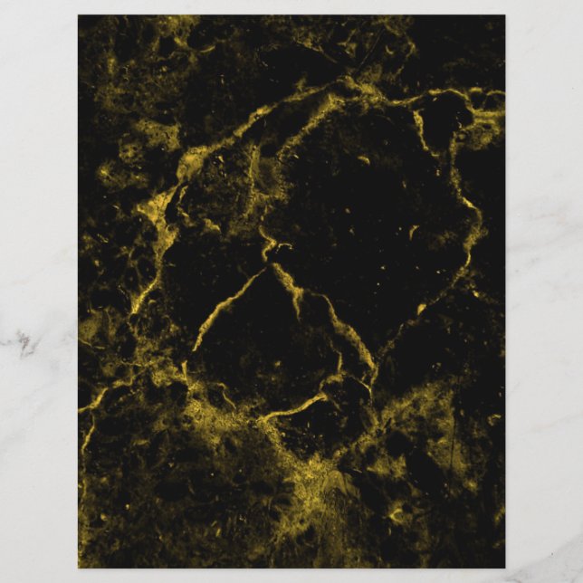 Black Gold Marble Craft Scrapbook Paper (Front)