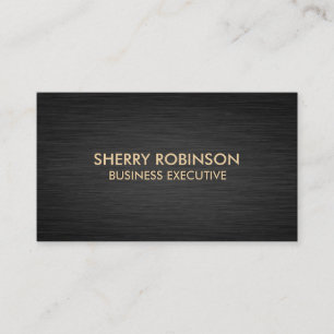 Black Gold Marble   Dark Metallic Brushed Business Card