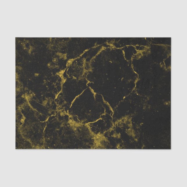 Black Gold Marble Decoupage Background Tissue Paper (Front)