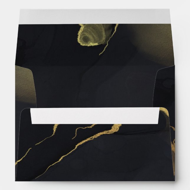black & Gold Marble  Envelope (Back (Bottom))