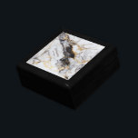 Black Gold Marble Established Personalized Gift Box<br><div class="desc">A striking design of black and grey marble with strands of gold running through.  Easily personalized with your name and established date.  Great keepsake and gift idea for all special holidays.</div>