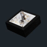 Black Gold Marble Established Personalized Gift Box<br><div class="desc">A striking design of black and grey marble with strands of gold running through.  Easily personalized with your name and established date.  Great keepsake and gift idea for all special holidays.</div>