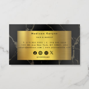 Black & Gold Marble Foil Spot Gloss Business Cards