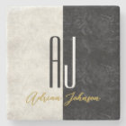 Black Gold Marble Monogram