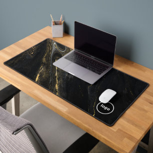 Black Gold Marble Professional Desk Mat Mouse Pad