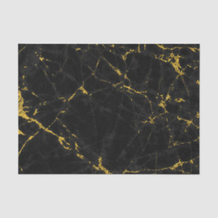 Black & Gold Marble Texture Print Tissue Paper