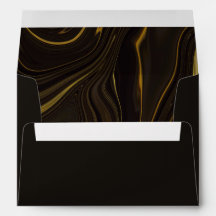 Black Gold Marble Wedding  Envelope