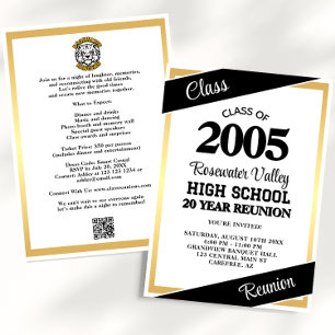 Black Gold Mascot Class Reunion Invitation