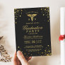 Black Gold Medical Nursing School Graduation Party Invitation